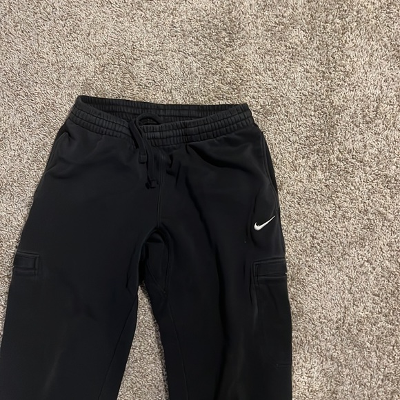 Nike Sweat Pants Mens Size Medium Black White Logo - Picture 3 of 4